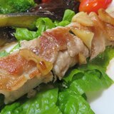 夏のスタミナレシピ・空芯菜の豚肉巻き